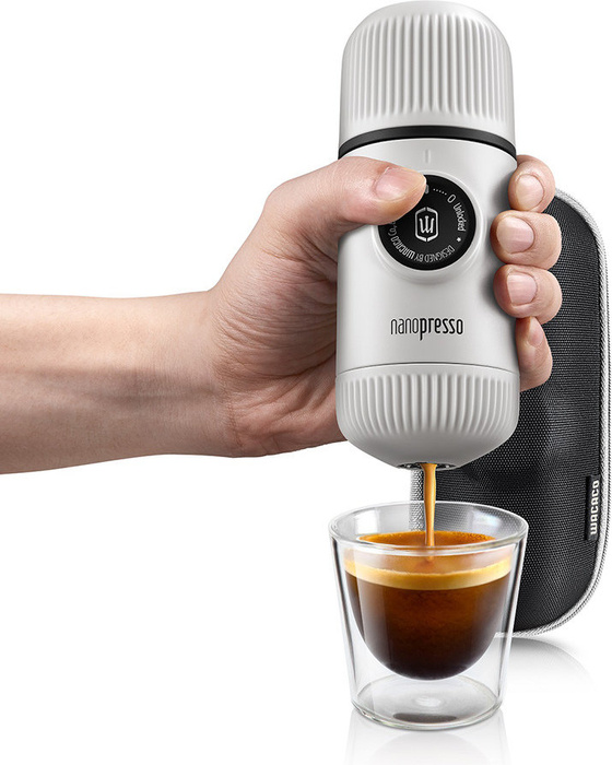 Cestovní kávovar s pouzdrem Wacaco Nanopresso – Chill White, fotografie 2