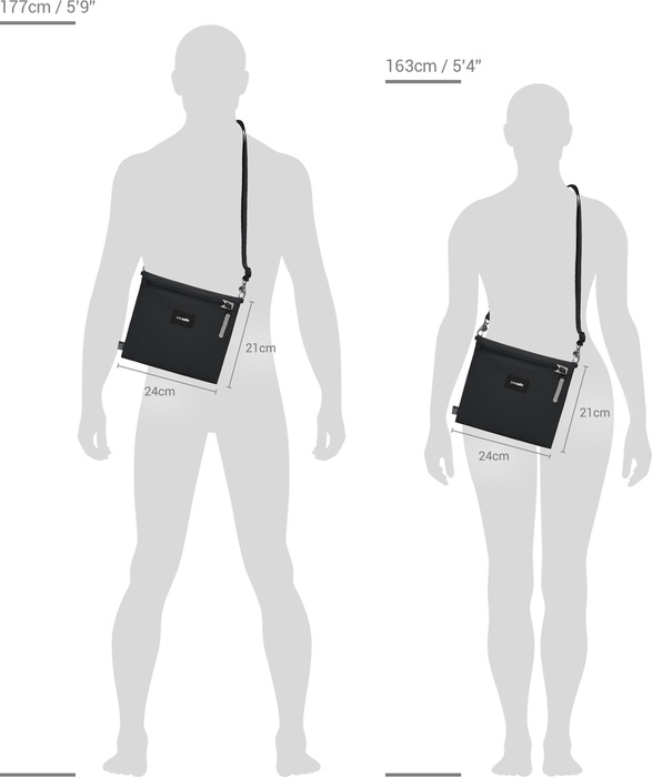 Antikradení crossbody taška Pacsafe Go Jet Black, fotografie 14